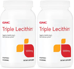 GNC Triple Lecithin 1200mg bottle pour for daily supplement use.