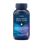 GNC Triple Strength DHA 1000 bottle front for daily brain and vision support