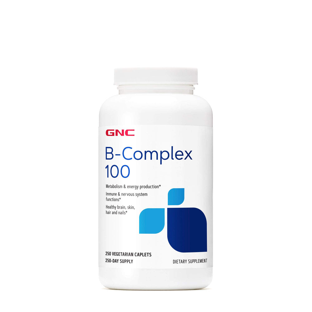 GNC Vitamin B Complex 100 bottle front showing label and 250-day supply for daily energy support