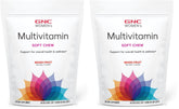 GNC Women's Multivitamin Soft Chew bottle front shows mixed fruit flavor for daily energy