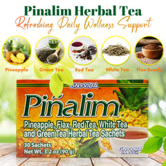 GN+Vida Pinalim tea steeping in hot water for a warm, soothing mug.