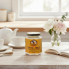 Go Honey Royal Jelly Powder scoop demonstrates precise dosing for beverages.