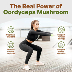 Go Nutra Cordyceps powder tub closeup highlights 30% polysaccharides.