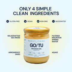 GO/TU Sea Moss Gel pour demonstrates smooth texture ideal for shakes