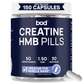Goba Tea BOD Creatine HCL capsules front view, easy dosing for workouts.