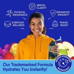 GoHydrate powder dissolves quickly in water for refreshing isotonic hydration.