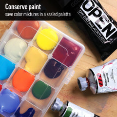 GOLDEN OPEN slow-drying acrylics palette preserving color mixtures