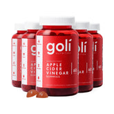 Goli Apple Cider Vinegar Gummies bottle closeup showing vegan, gelatin-free formula