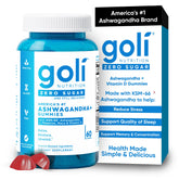 Goli Zero Sugar Ashwagandha Gummies bottle for convenient daily support.