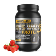 Goliath Labs whey strawberry 5lb tub for post-workout fueling