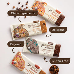 GoMacro MacroBar Coconut + Almond Butter + Chocolate Chips for clean energy