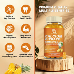 GONGOTA gummies nutrition label highlighting calcium citrate and minerals