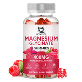 GONGOTA Magnesium Glycinate Gummies bottle front with sugar-free raspberry flavor for calm evenings