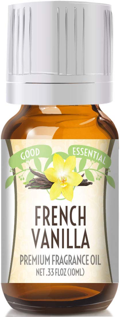 Good Essential French Vanilla fragrance oil bottle for diffusers, candles, and long-lasting aroma.