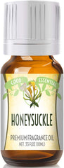 Good Essential honeysuckle fragrance oil bottle ideal for diffusers, candles, and handmade products.