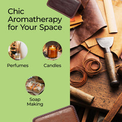 Good Essential leather fragrance oil dropper allows precise blends for soaps.