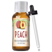 Good Essential Peach Fragrance Oil bottle pour for a fresh, inviting aroma.