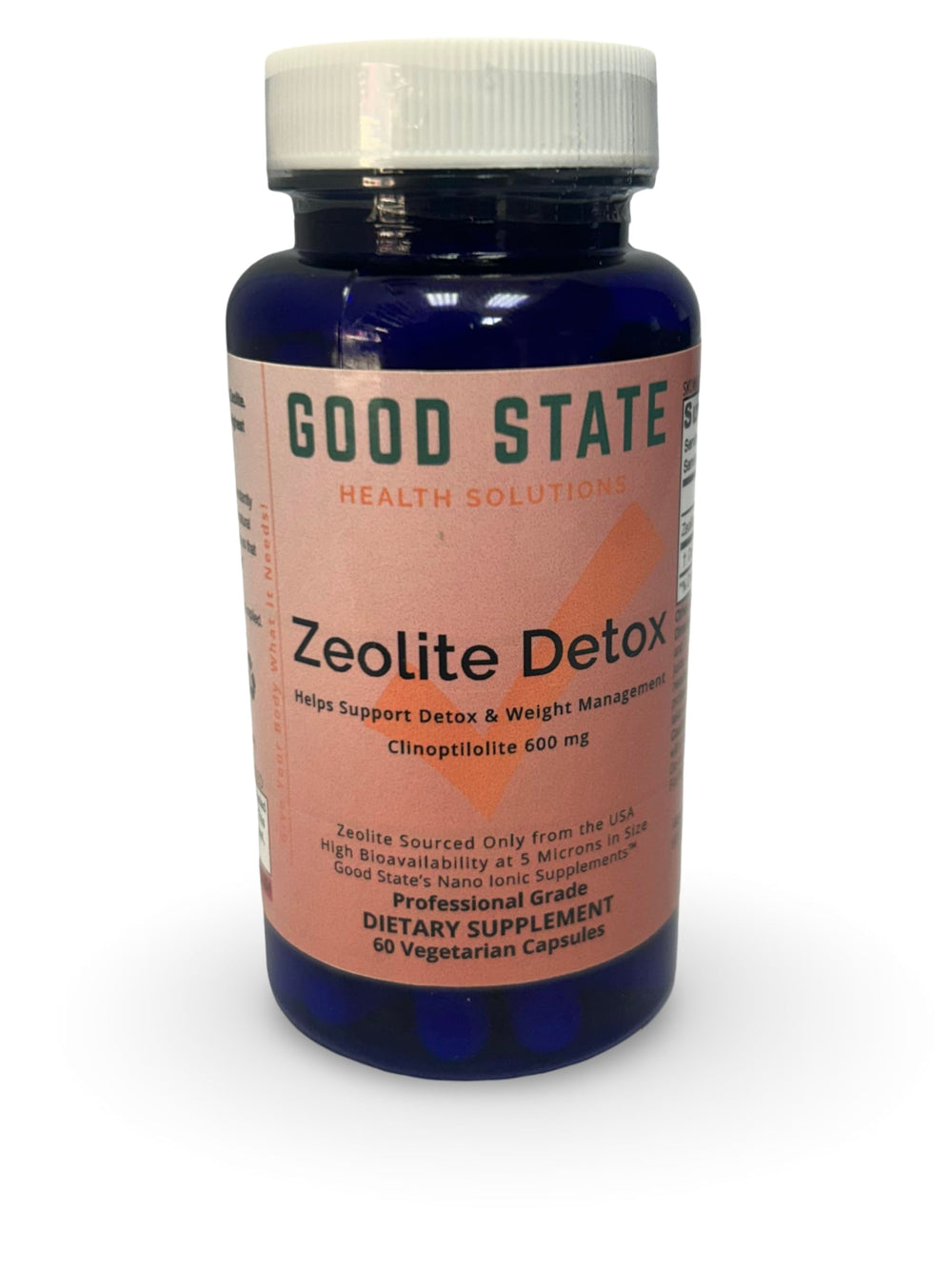 Good State Zeolite Detox bottle with 60 veggie capsules for daily wellness support.