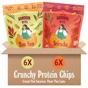 Goodness Plant Bangkok Bites Tom Yum bag shows tangy, protein-packed flavor for on-the-go snacking.