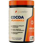 Goorello high flavanol cocoa powder bottle shows potency and purity for daily use.