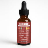 GOOVIP Velestoff cayenne pepper drops bottle with label highlighting immune support.