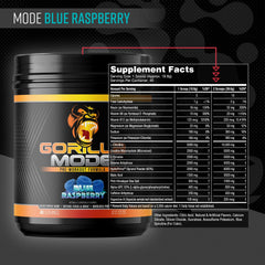 Gorilla Mind Gorilla Mode scoop blue raspberry powder ready to mix