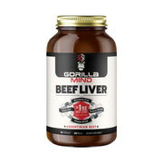 Gorilla Mind grass-fed beef liver capsules close-up for daily nutrient support