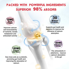 GORNVB nutrition label view showing 1200 mg calcium per serving and added nutrients