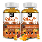 GORNVB Calcium Gummies orange bottle close-up for bone support.