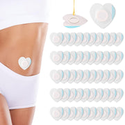Gosknor castor oil pack wrap on belly button with heart design for easy daily self-care