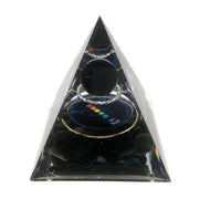 Gosyfeti Orgone Pyramid with obsidian base enhances meditation focus and calm energy.