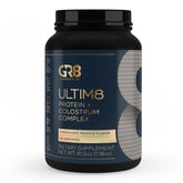 The GR8 LIFESTYLE ULTIM8 front-pack shows chocolate flavor, ideal for athletes.