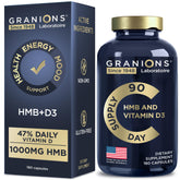 Granions D3 HMB capsules bottle front, ready for daily muscle support.