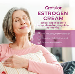 Gratulor Estrogen Cream texture on skin showing quick absorption and nourishment