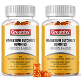GREABBY magnesium glycinate gummies bottle highlighting 300mg chew for restful support.