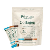 Great Lakes Wellness Collagen Peptides sticks packaging for on-the-go daily use