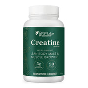 Great Lakes Wellness Creatine Monohydrate Capsules bottle front for daily strength support