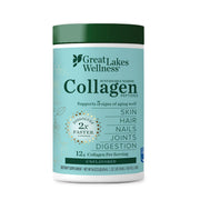 Great Lakes Wellness marine collagen bottle shows a sustainable daily supplement option