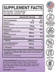 Great Naturally Relax+ label detail emphasizes glycine and lemon balm for mood support.