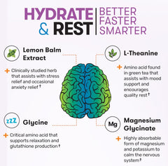 Great Naturally Relax+ pouring into glass shows instant hydration with a soothing finish.