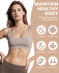 GREBIKE castor oil patches central cotton pad absorbing oil for targeted application.