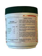 Green Foods Carrot Essence powder jar highlights a nutrient-dense mix ready to blend.