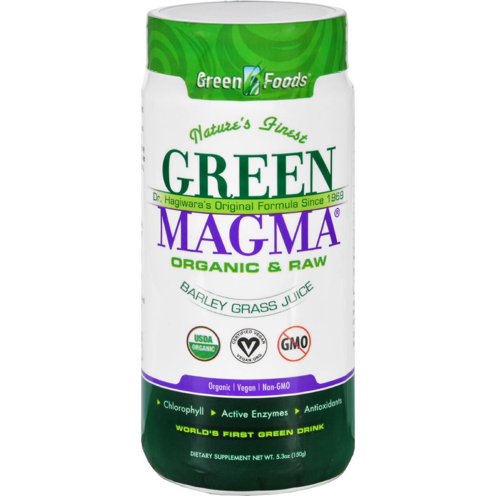 Green Foods Green Magma bottle with label, ideal for daily wellness routine.