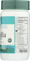 Eco-friendly packaging of Green Foods Organic Chlorella; convenient daily supplement on the go.