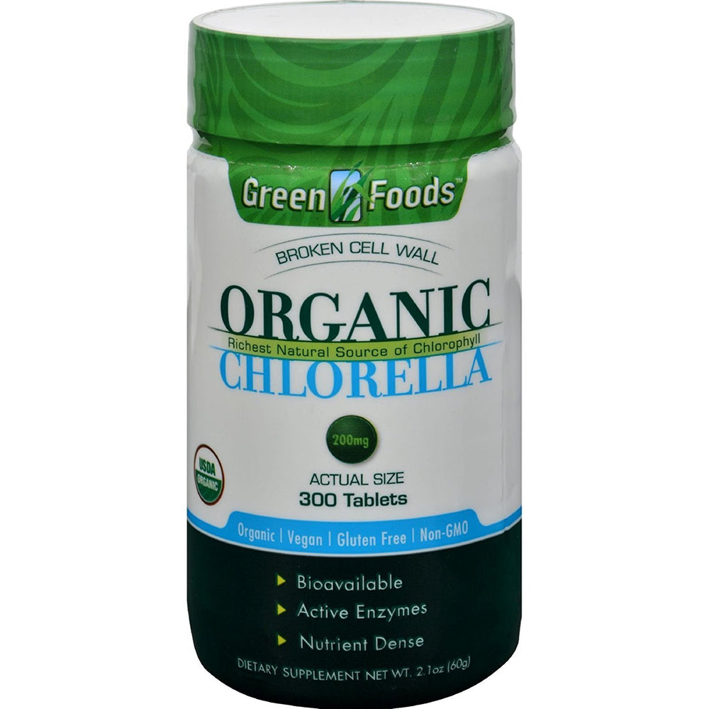 Green Foods Organic Chlorella tablets for daily greens and nutrient support.