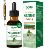 Green Herb Vibe Kudzu Root Drops bottle with dropper for everyday menopause support.