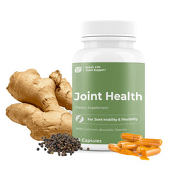Green Life Org Turmeric Curcumin 750mg bottle for daily joint support.