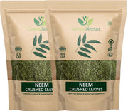 GREEN NECTAR neem leaf crushed leaves in a jar for daily detox tea ritual.