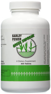 Green Supreme Barley Power bottle with tablets for daily vitality support.