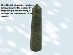 Wholesale Gem Shop green tourmaline obelisk 3inch top detail with pyramid-like cap
